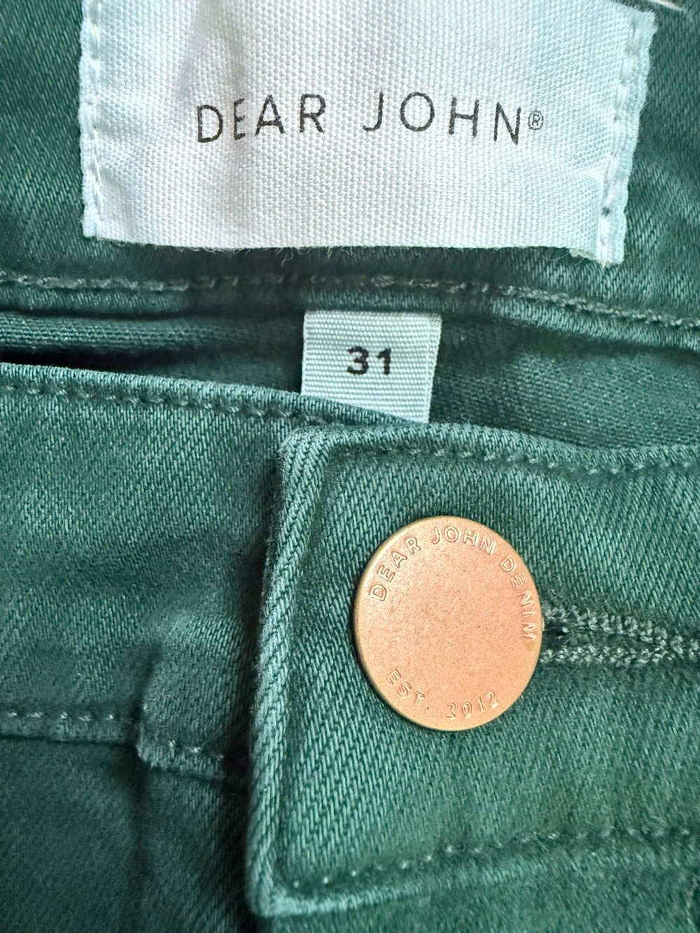 Dear John Fiona Green Wide Leg Jeans Size 31 Raw Hem MSRP $116 - Picture 5 of 13